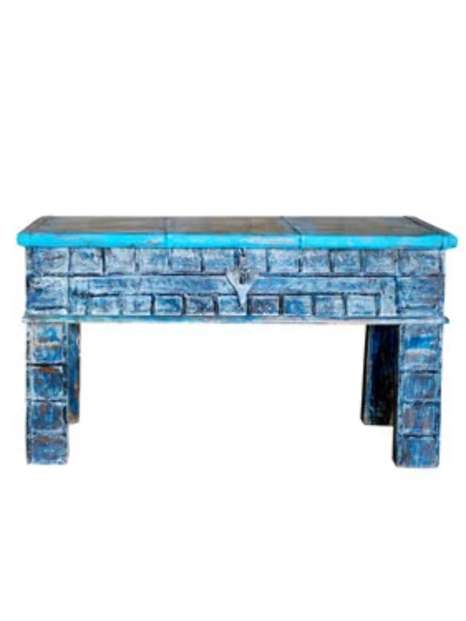 Blue Rustic Console Table Storage Chest U422257