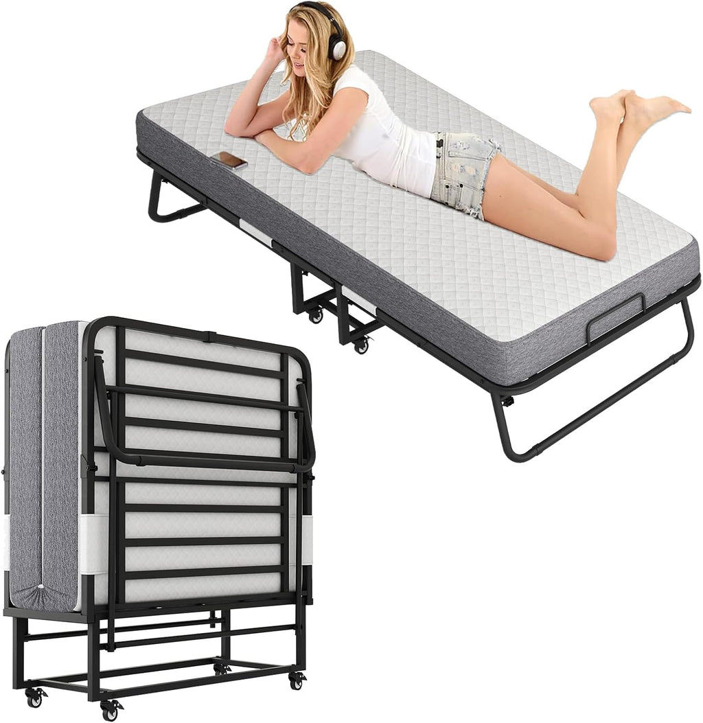 Twin Size Bed Frame with Memory Foam M213