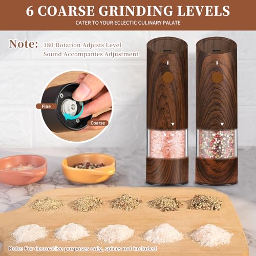 2 Pack Electric Salt and Pepper Grinder Set with LED Light W827428