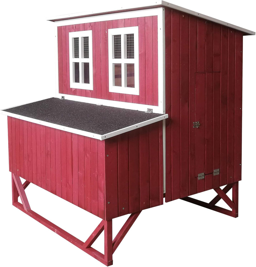 Large Wood Chicken Coop with 4 Nesting Box S171930