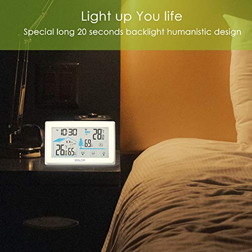 Wireless Indoor/Outdoor Thermometer Hygrometer with Touch Screen Digital Weather Station E97201