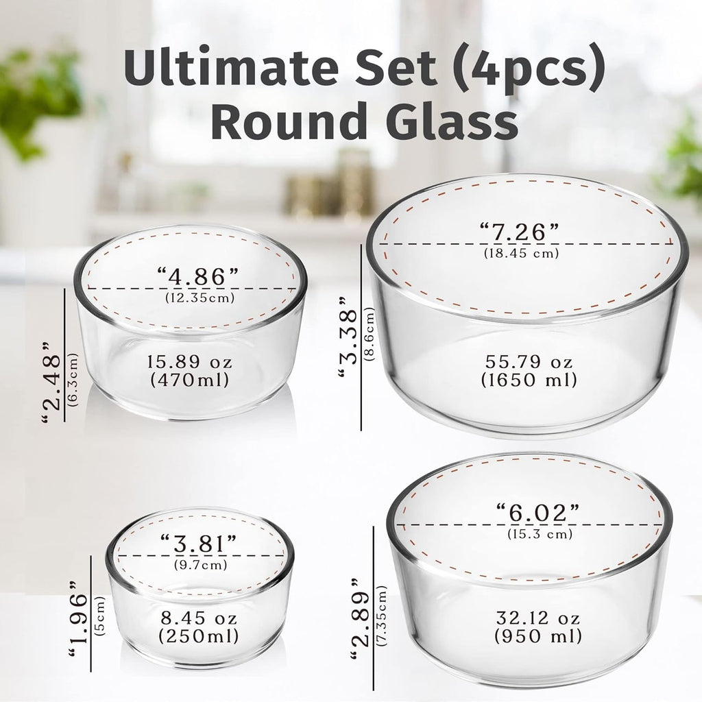 12 Pc Glass Food Storage Container Set with Lids E405487