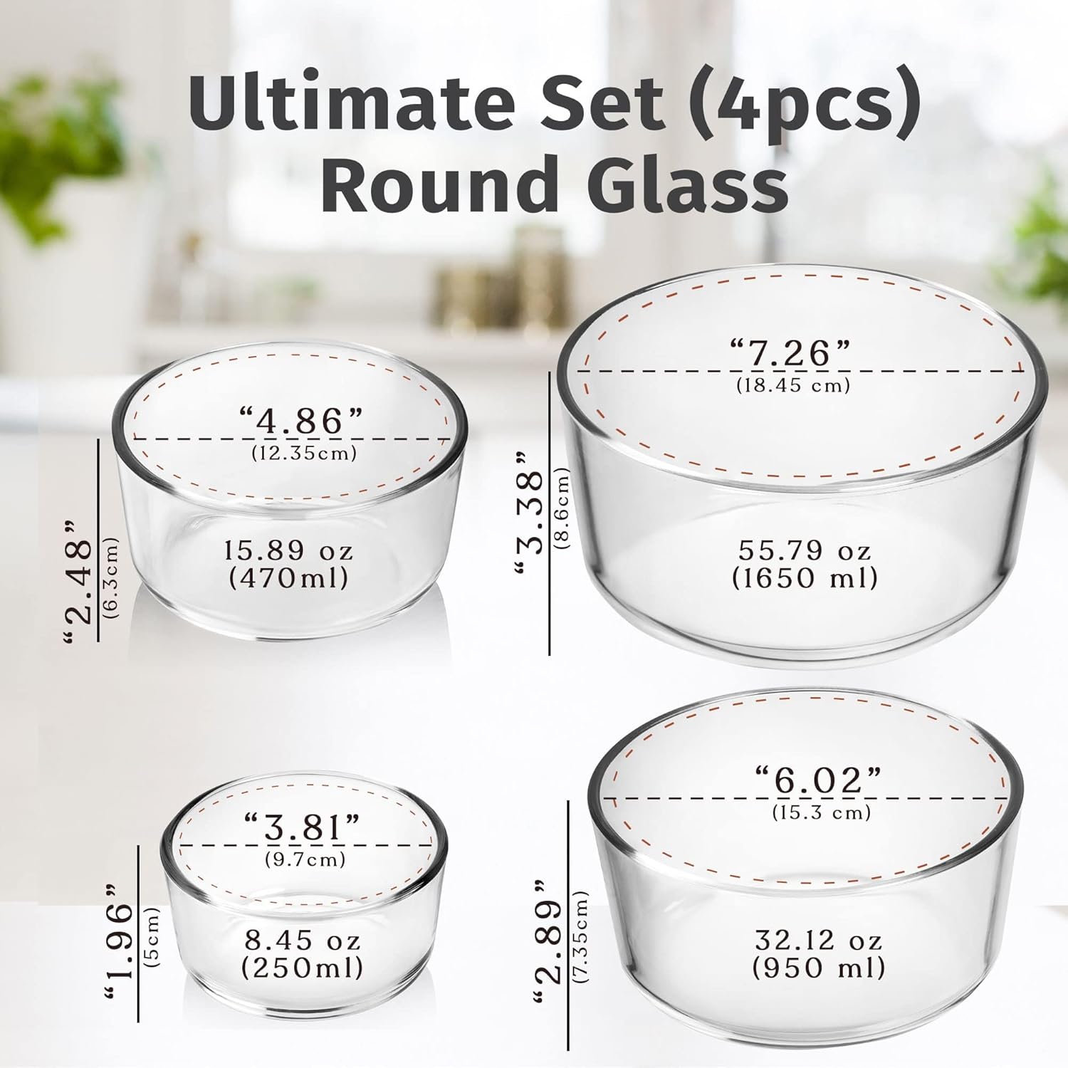 12 Pc Glass Food Storage Container Set with Lids E405487