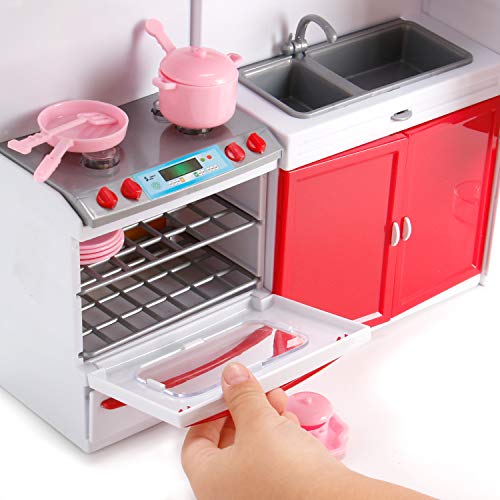 Red Mini Kitchen Toy Playset with Lights and Sounds F79168