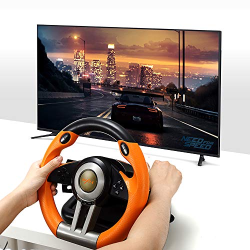 Orange Racing Wheel with Pedals T325656
