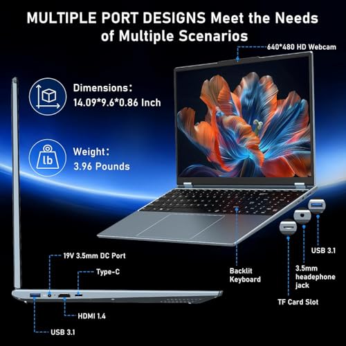16 Inch Gaming Laptop, 32GB RAM 1TB SSD, Backlit Keyboard L11859