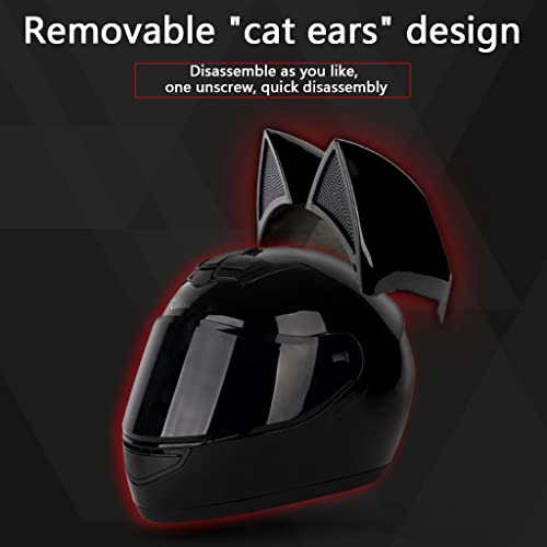 DOT Certified Full Face Motorcycle Helmet with Cat Ears Flip up Visors I9419