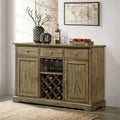 Light Brown Wood Server with Wine Rack Z762044