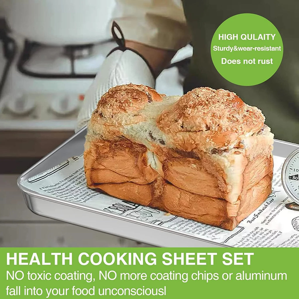 Set of 2 Stainless Steel Baking Sheets F608921