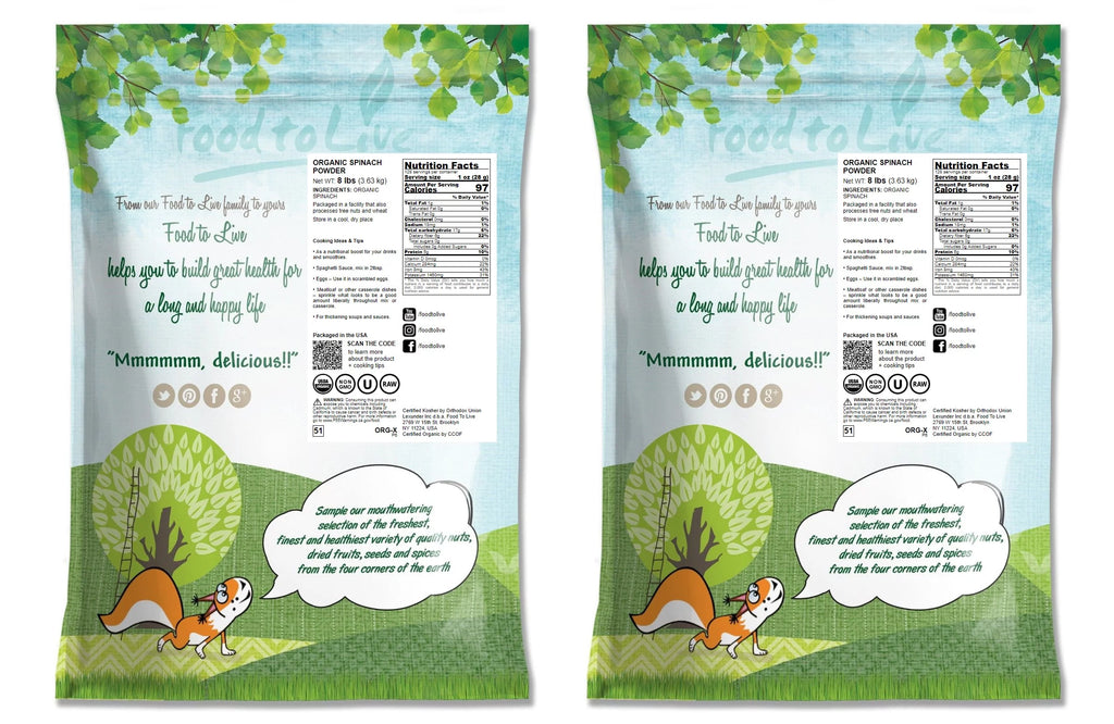 Organic Spinach Powder, 16 Pounds G5404
