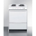 24 in. Wide Slide-in Style Coil Top Electric Range In White with Storage Compartment U8009