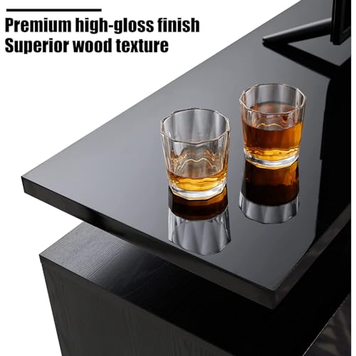 Black & White 80" Fireplace TV Stand C7277