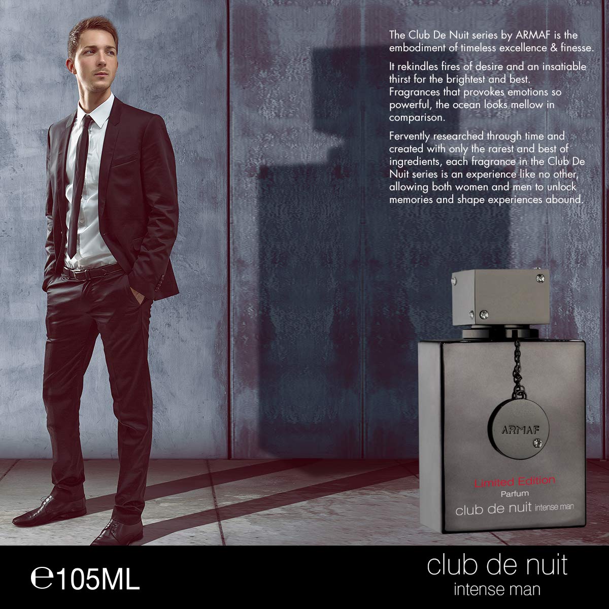 3.6 Fl Oz Black Woody Spicy Masculine Pure Parfum C8369
