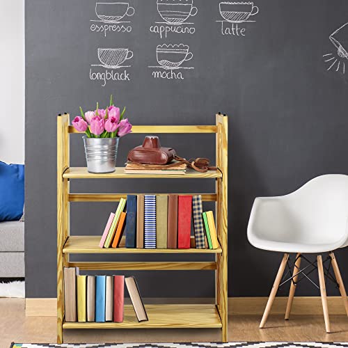 3 Shelf Folding Bookcase, 27.5" Wide, Espresso C734339