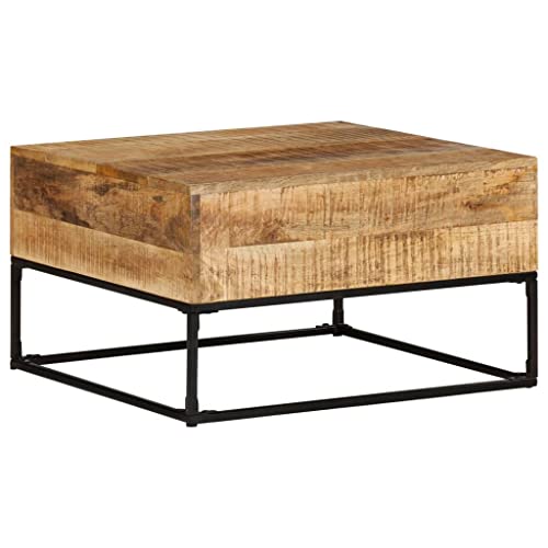 Rough Mango Wood Coffee Table with Iron Legs V84823