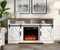 White Wood Electric Fireplace TV Stand W51585