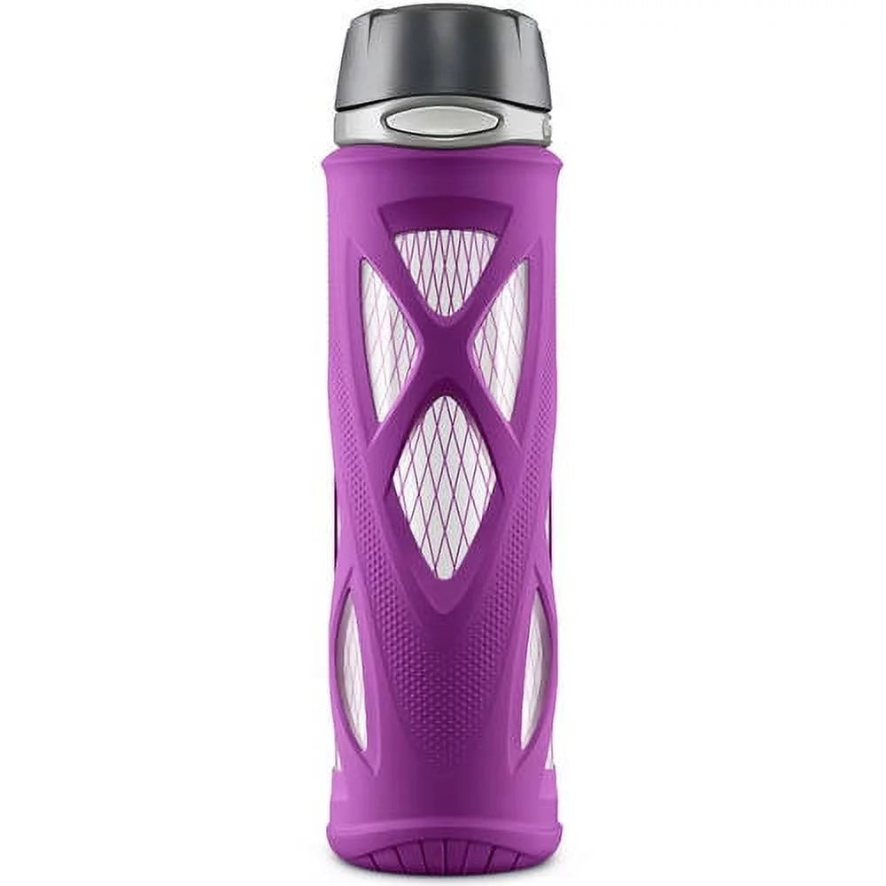 20 oz Glass Water Bottle with Flip Lid U124