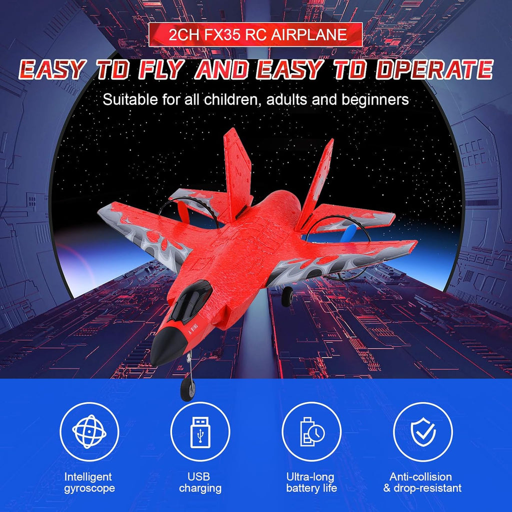 Red 2CH Remote Control Fighter Airplane O73670