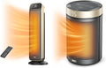 25" 11.5ft/s Fast Portable Electric Heater with Remote and Thermostat A296429