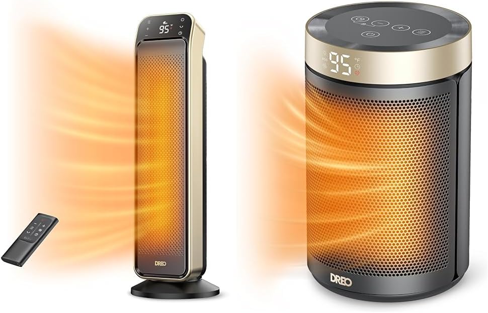 25" 11.5ft/s Fast Portable Electric Heater with Remote and Thermostat A296429