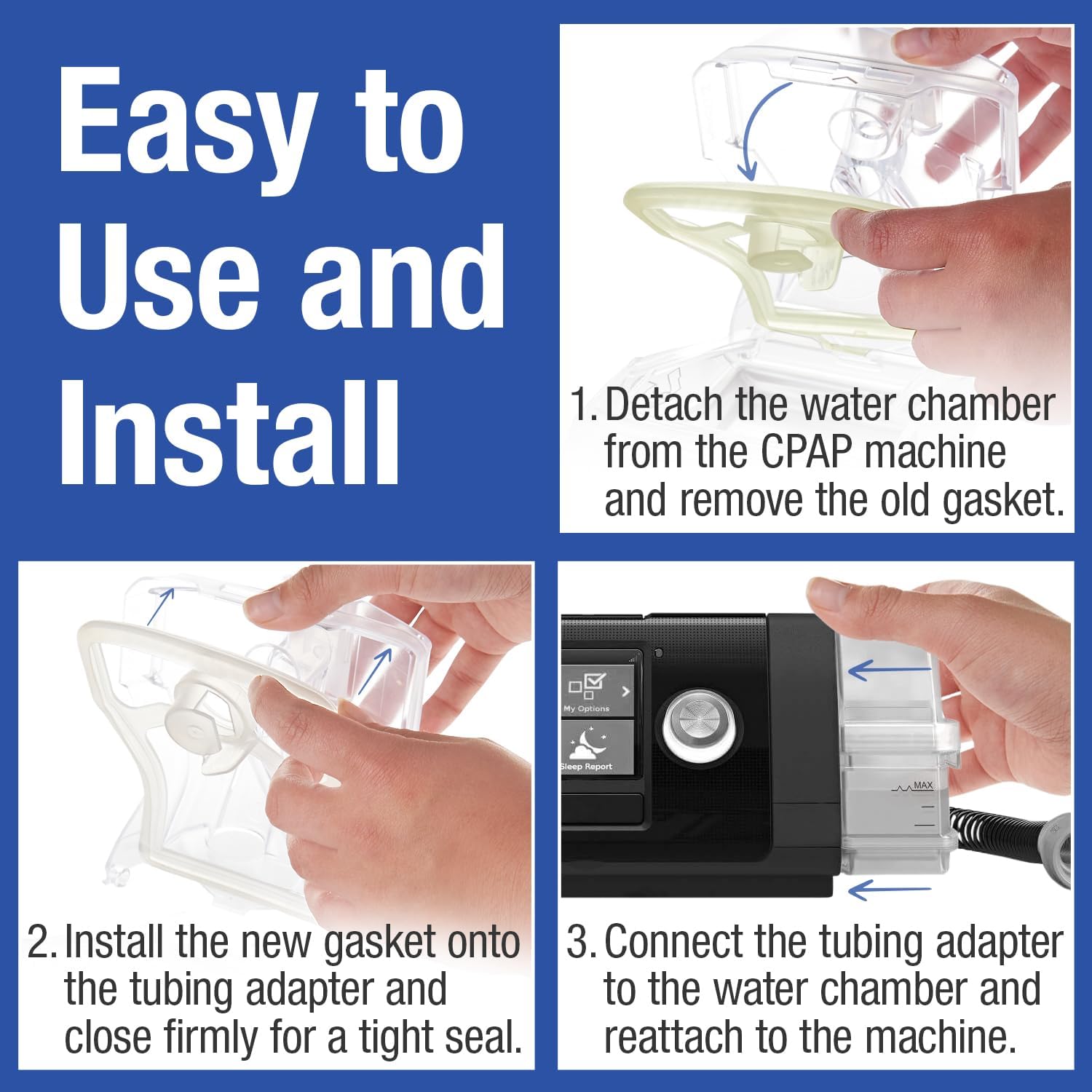 [2 Pack] Replacement Gaskets for ResMed AirSense 10 Water Chamber O3071