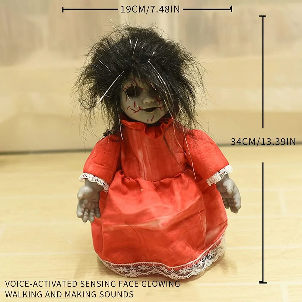 Glowing Sound Creepy Ghost Doll Halloween Decorations J79719