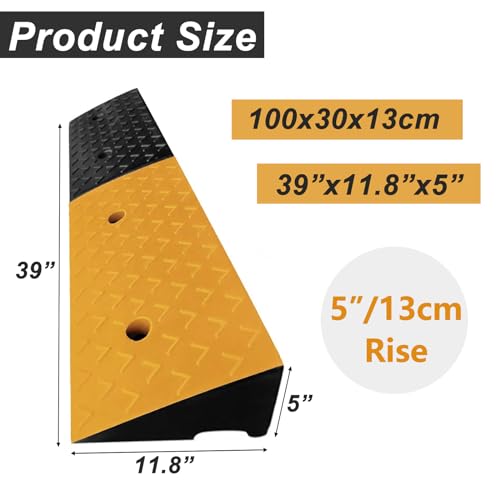 Black 39.3x9.8x4inch Rubber Curb Ramp O314