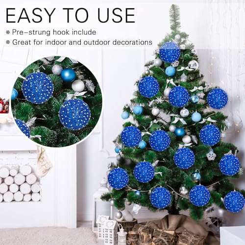 24 Pcs 4" Glitter Christmas Ball Ornament Set D8012