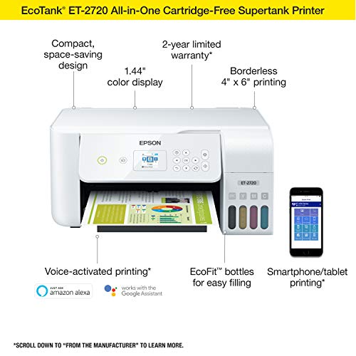 White Wireless All-in-One Supertank Printer with Scanner and Copier R1646