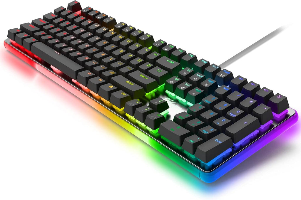 Wired Mechanical Keyboard, RGB Backlit, Full Size 108 Key, Brown Switch Black I12449