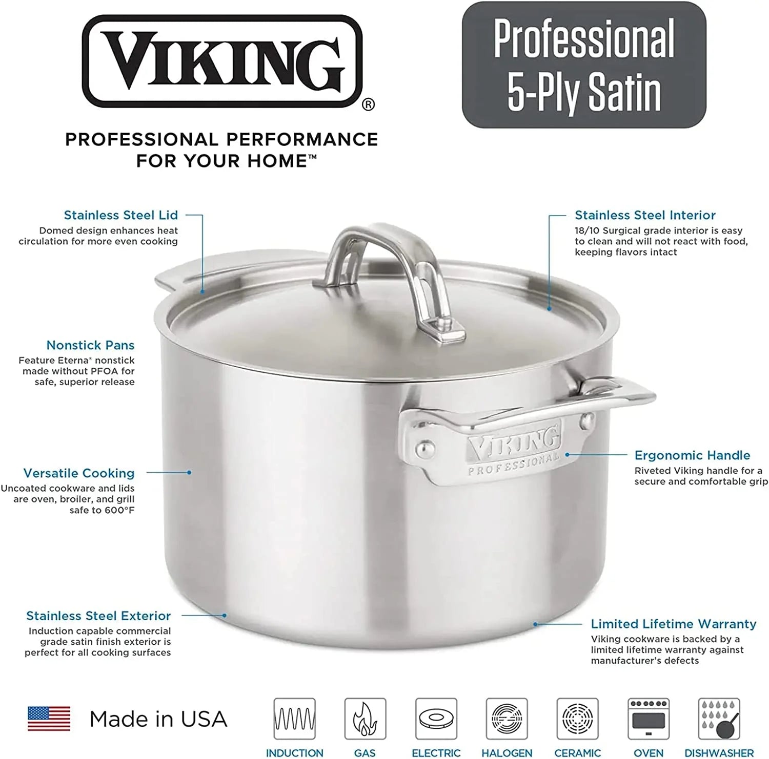 5-Ply Stainless Steel Cookware Set 10 Piece I605