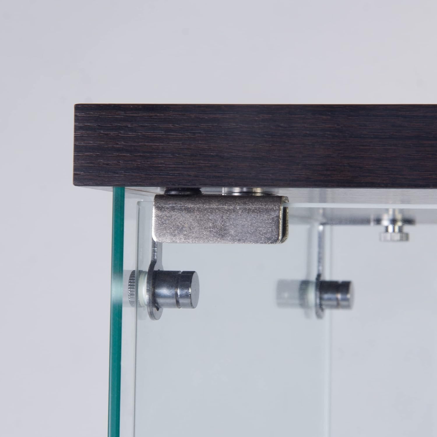 Black Two Door Glass Display Cabinet with 4 Shelves T135