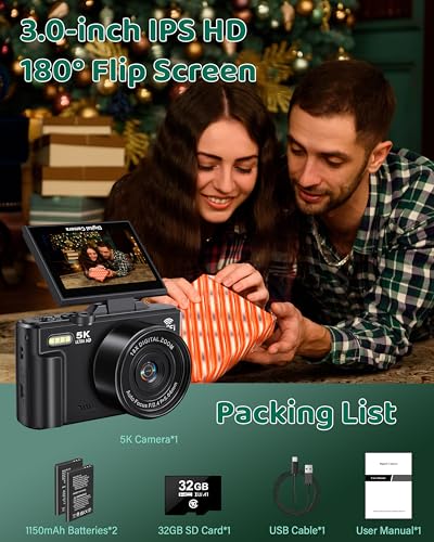 75MP Digital Camera with 18X Zoom, 32GB SD Card, 2 Batteries L8356