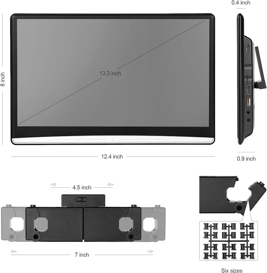 13.3 Inch Touch Screen Car Headrest Video Player with WiFi Bluetooth HDMI X829