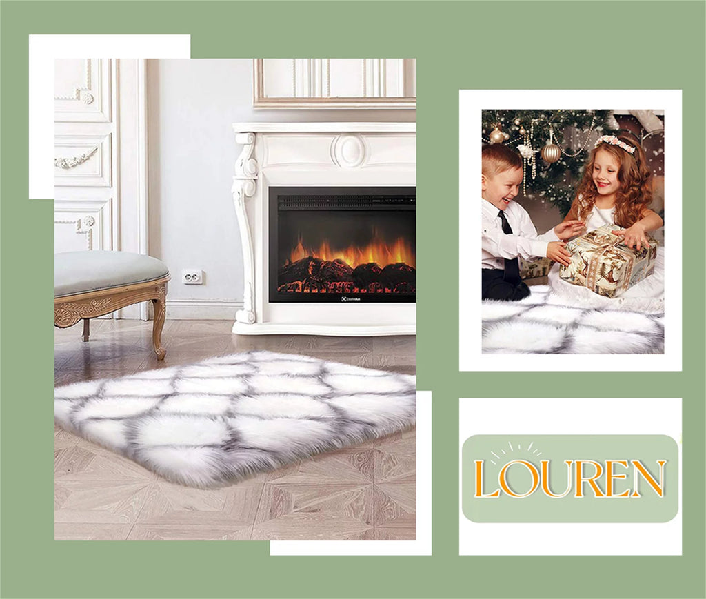 Fluffy Faux Fur Shag Area Rug F3977
