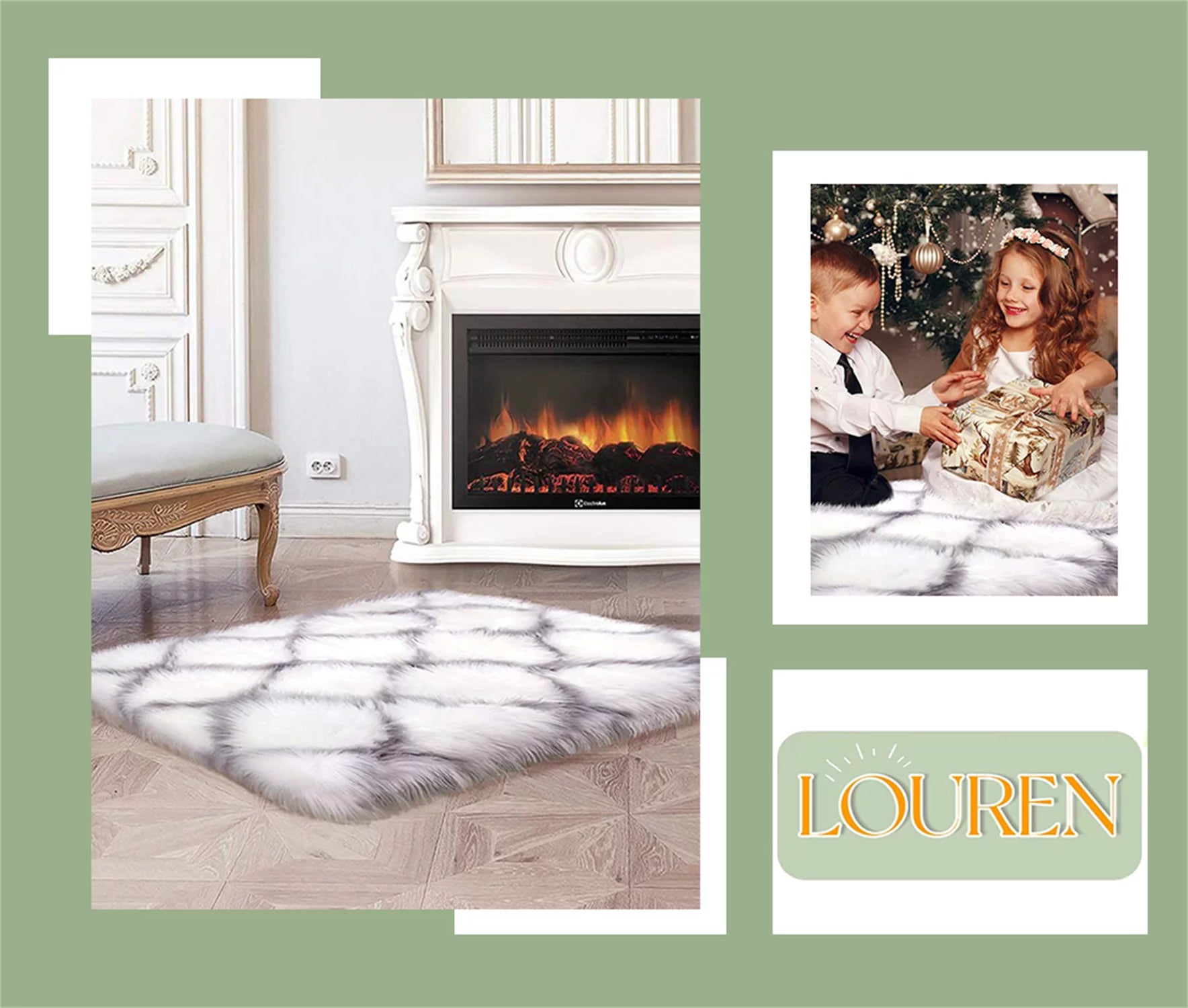 Fluffy Faux Fur Shag Area Rug F3977