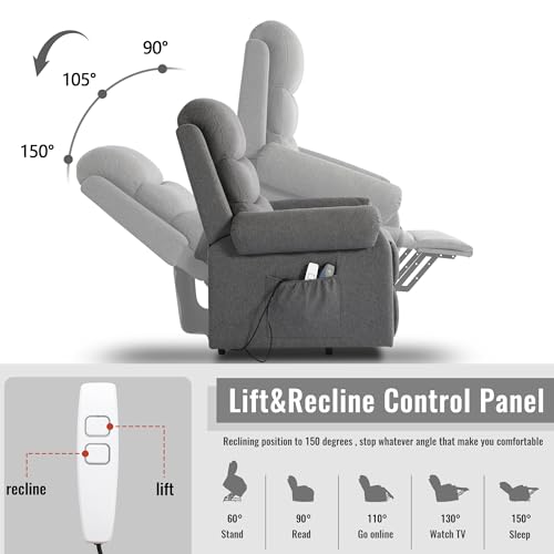 Dark Blue Power Lift Recliner Chair with Heat and Massage O264601