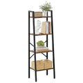 5-Tier Narrow Ladder Bookshelf, Metal Frame, Greige D620