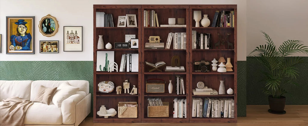 Wooden 5-Shelf Bookcase with Adjustable Shelves F6804