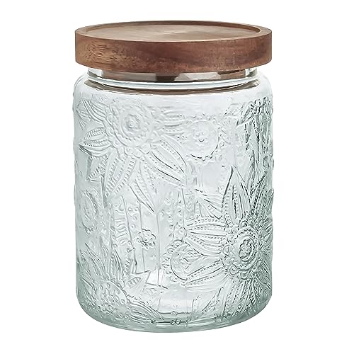 24 OZ Glass Storage Jar with Airtight Bamboo Wooden Lids T2407