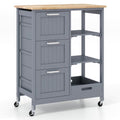 Rolling Wood Storage Cart with Drawers & Removable Tray H745852