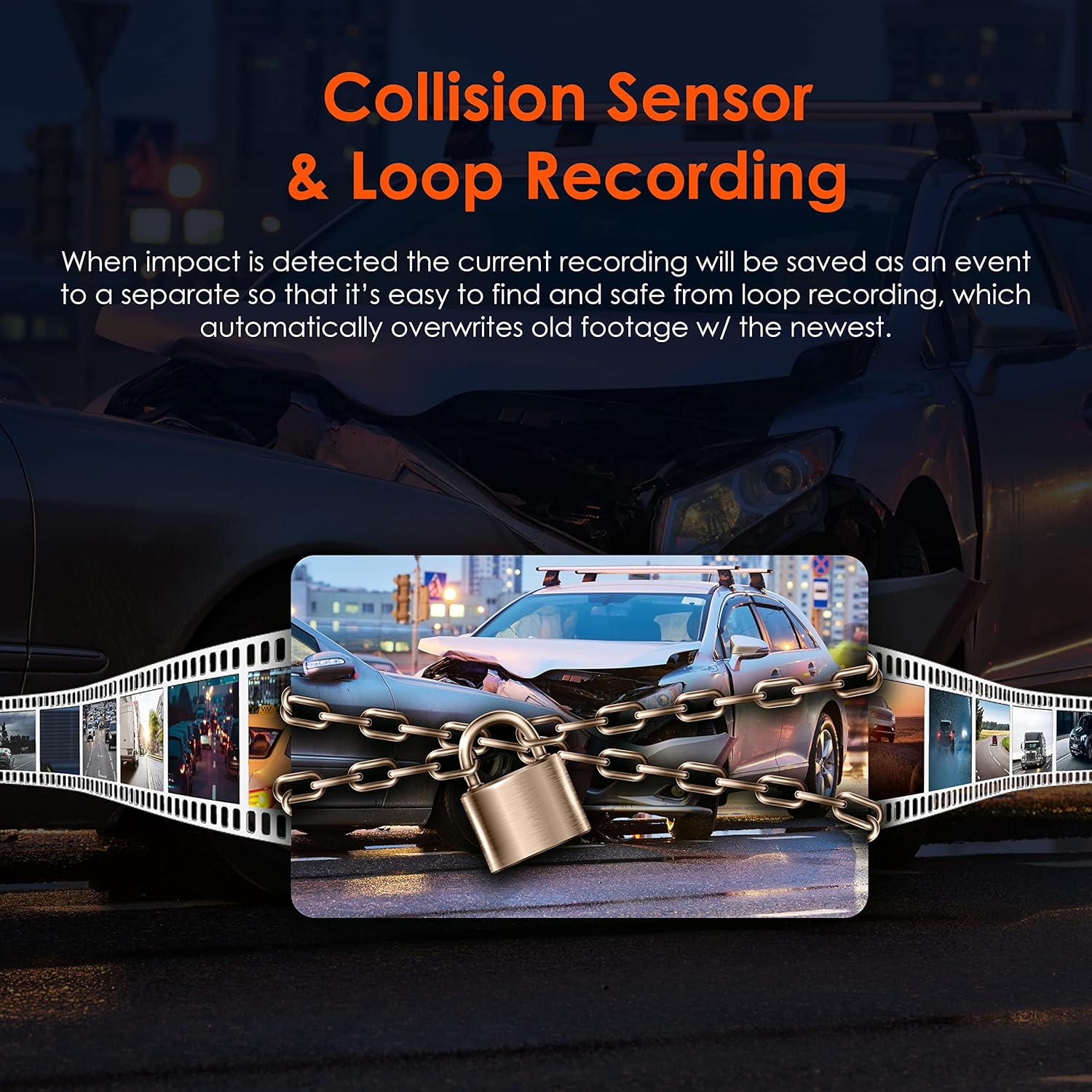 4 Channel Dash Cam with 1080p Resolution, Wi-Fi, GPS, IR Night Vision, Parking Mode, Collision Detection, Type-C Port P286197
