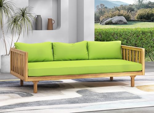 Grey Acacia Wood 3 Seater Daybed with Cushions Q92549