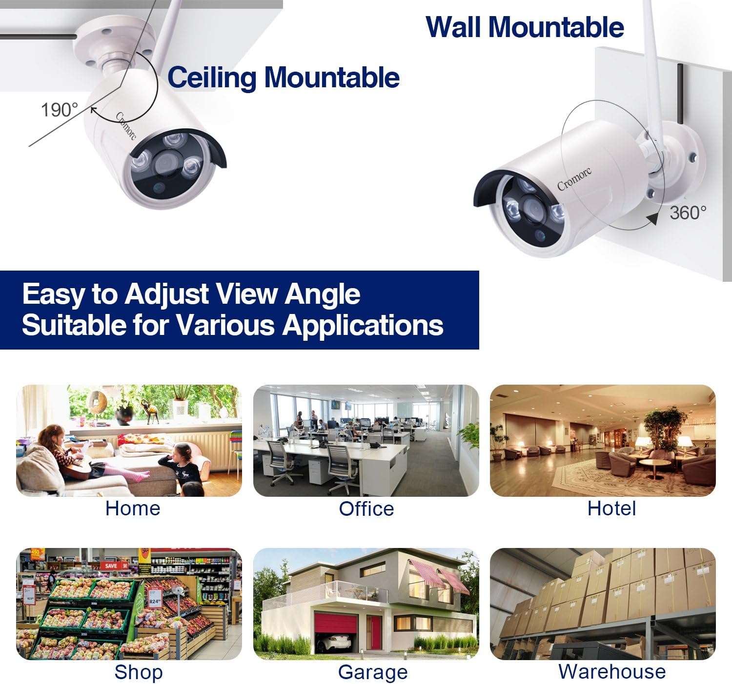 8CH 1080P Wireless Security Camera System with 10.1 Monitor, 4pcs 2MP Night Vision Camera, 1TB Hard Drive D822388