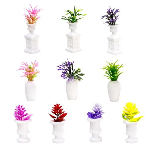 10PCS Mini Flowers Miniatures for Fairy Garden Figurines Accessories Tiny Potted Plants L644027