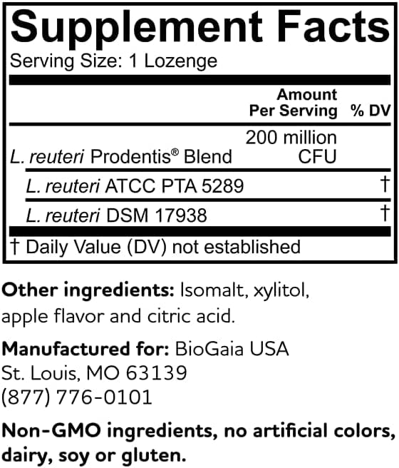 30 Mint-Flavored Oral Probiotics Lozenges O46943