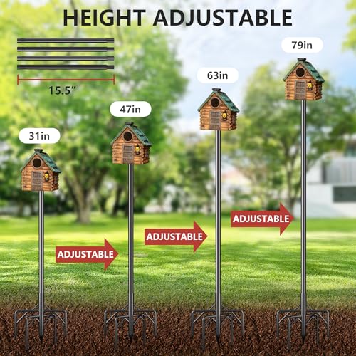 79 Inch Heavy Duty Bird Feeder Pole Kit with 5 Base Prongs W529