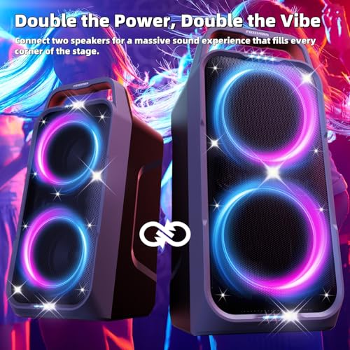 Portable Bluetooth Speaker with Deep Bass and LED Light Show N547290