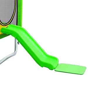 7FT Kids Trampoline with Safety Enclosure Net, Slide and Ladder K79526