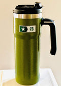 Double Walled Hammered Stainless Steel Tumbler With Handle U2261